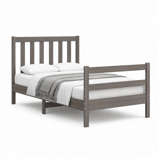 Letto matrimoniale struttura letto grigio in pino massello rettangolare 160 x 200 cm
